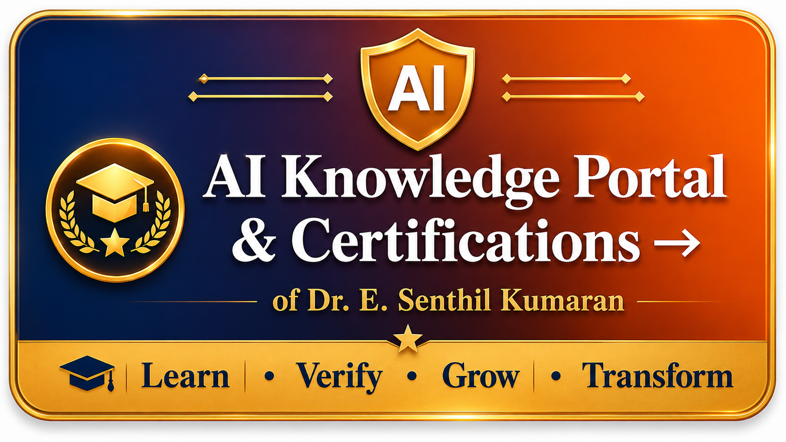 AI Knowledge Portal & Certifications of Dr. E. Senthil Kumaran